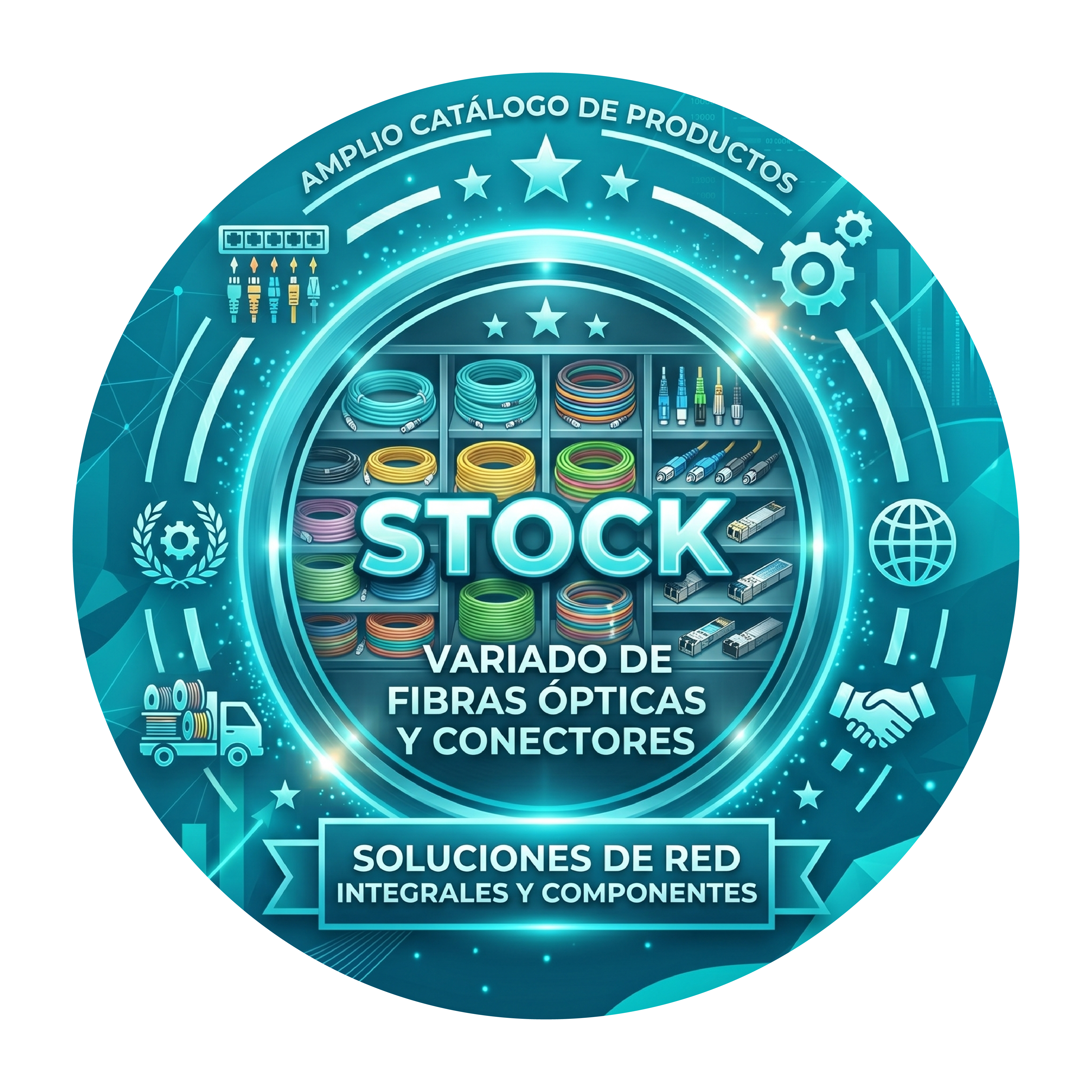 Stock Variado de Fibras Ópticas y Conectores